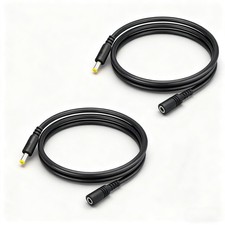 2 PCS 4.9Ft DC Power Extension Cord 4.0x1.7mm Male Female 12V Security Camera