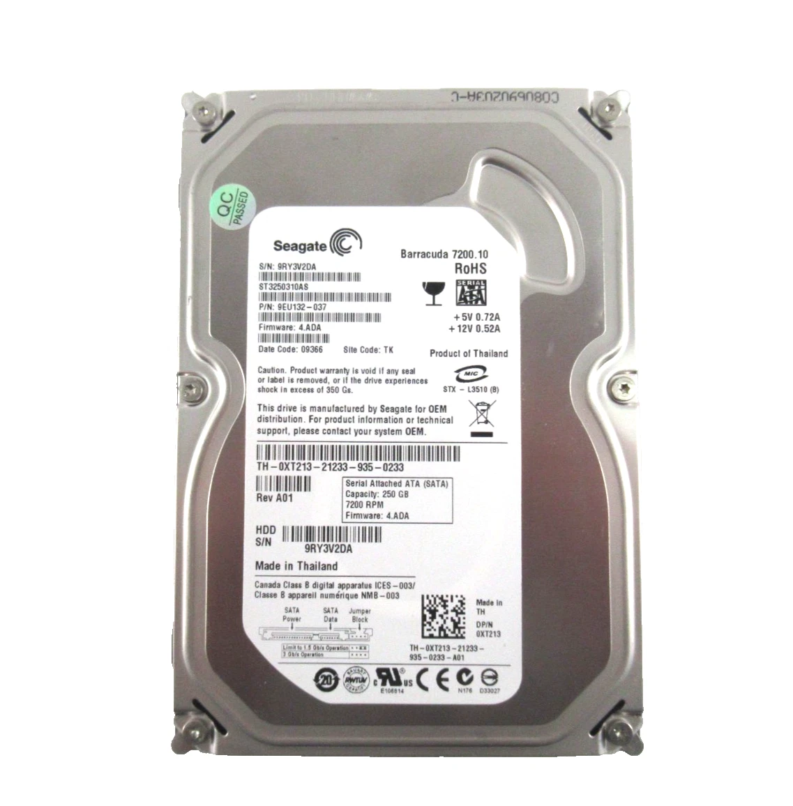 Seagate ST3250823AS 9Y7383-301 Fw :3 .03 Wu 250gb 3.5  SATA