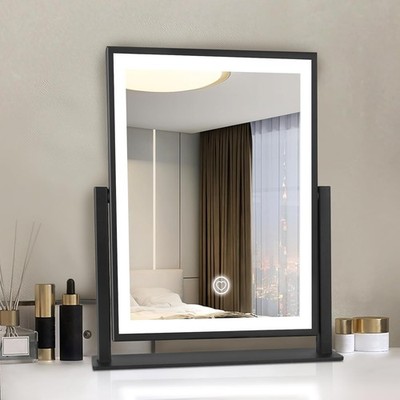 Vanity Mirror with Lights,15.3 Makeup Mirror with Light Smart Touch Control D...