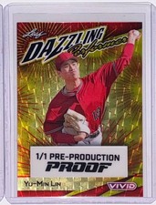 2023 Leaf Vivid Yu Min Lin Dazzling Perf Super Prismatic Gold Red Proof 1/1