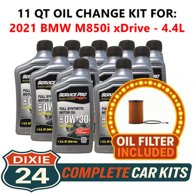 Fits: 2021 BMW M850i xDrive 4.4L 6,000 Mile Synthetic Oil & Filter Kit (0W-30)