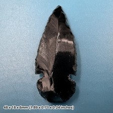 Obsidian Black Arrowhead Polished Volcanic Glass Mineral Madagascar Stone Tool