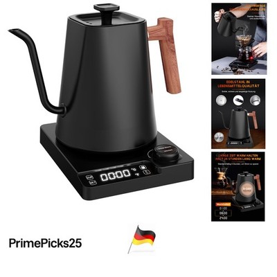 Wasserkocher Edelstahl 1L Temperaturregelung Kochen Warmhalten Kaffee Tee