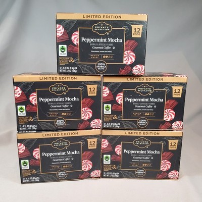 Kroger Private Selection Peppermint Mocha Limited Edition 60 K Cups Lot 5 3/27