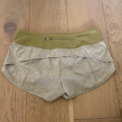 Lululemon Speed Up LR Short 2.5'' Lined Heather Hazel Green Rare Sz 6
