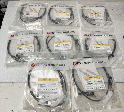 Lot 8 FS SFPP-PC01 1M 3FT 10G SFP+ Passive Direct Attach Copper Twinax Cable NEW