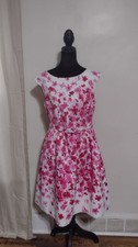 A Line Pink Floral Sleeveless Midi Dress Eliza J
