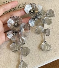 Pendientes Zara Kate Middleton Plata Bafta Kate Flor Declaración Cascada Boho