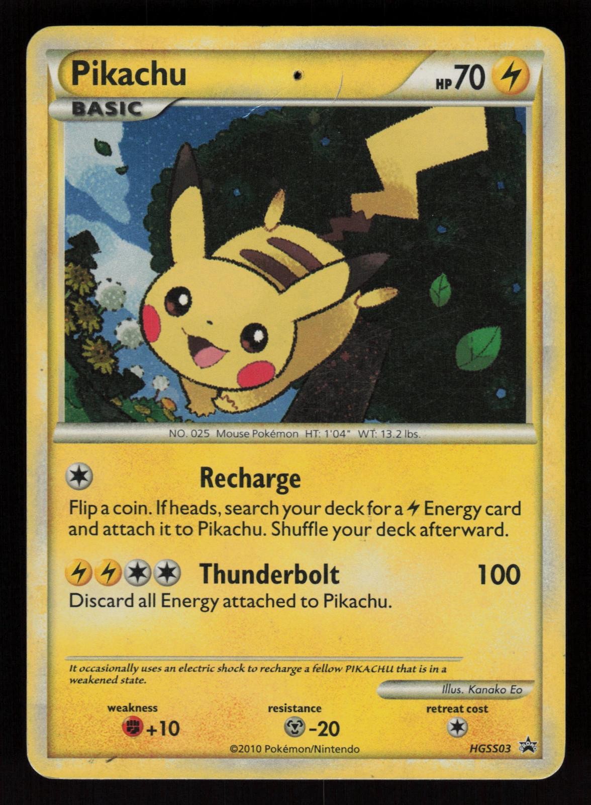 Pikachu HGSS03 Promo HGSS Black Star Promos Pokemon Heavily Played