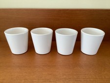 Set of 4 Ceramic Plant Pot Covers for Baby Plants / Cactus - Soft White - VGC