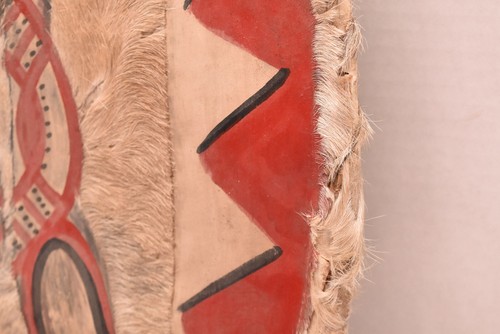 HAND PAINTED AFRICAN MAASAI KENYA ANIMAL HIDE WARRIOR TRIBAL SHIELD Large 30" - Picture 8 of 20
