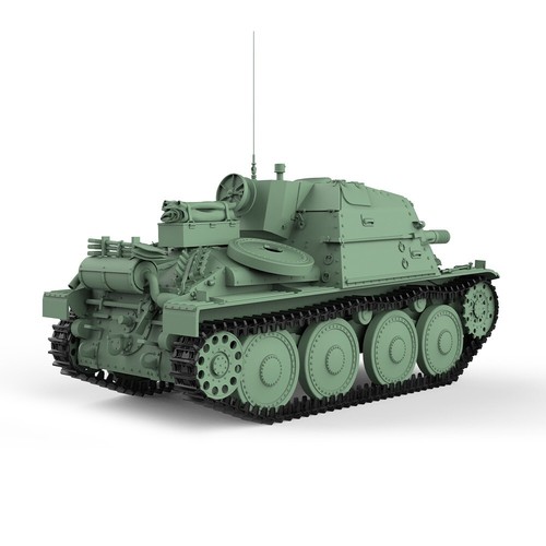 SSMODEL SS32735 1/32 Military Model Kit Sweden SAV m/43 1946 105mm - Picture 3 of 5