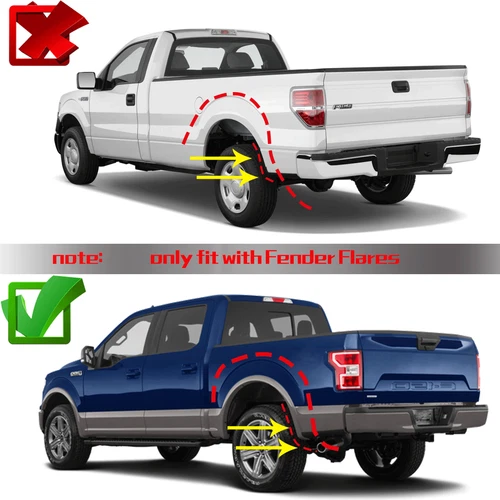 4pcs Mud Flaps Splash Guards Fender With Wheel Lips For 15-20 Ford F-150 Pickup - Picture 9 of 12