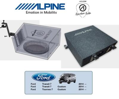 Alpine SWC-W84TRA7 Gehäuse-Subwoofer kompatibel mit Ford Transit 7 2014 ->