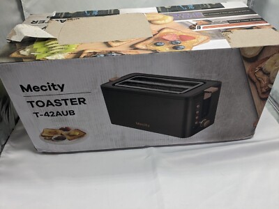 Mecity 4 Slice Stainless Steel Toaster: 6 Settings, Warming Rack + More T-42AUB