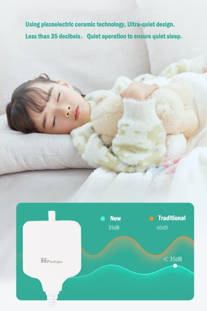 JRECHIO Aquarium Air Pump, Fish Tank Air Pump, 1.5W Silent Design Air