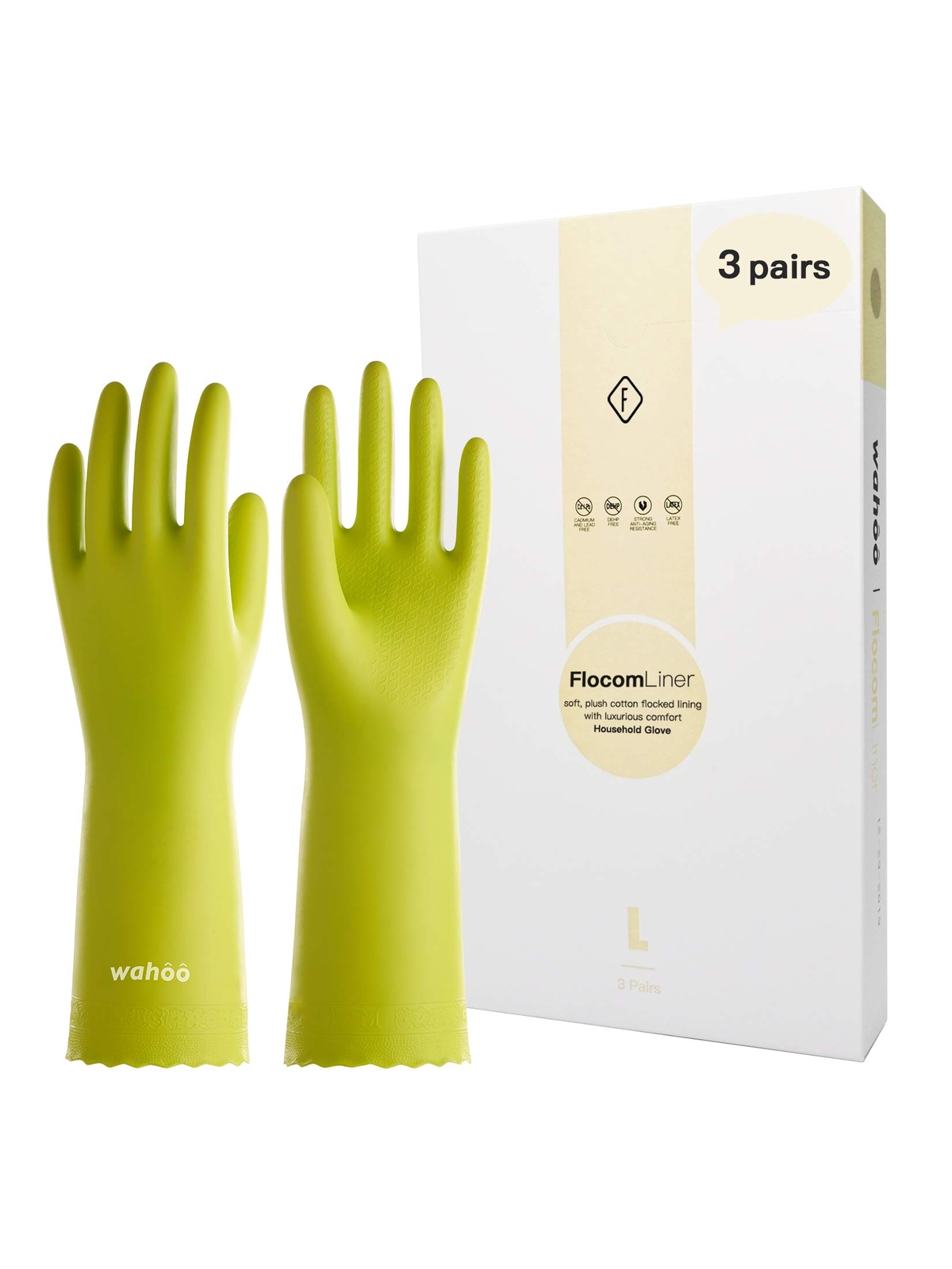 LANON 3 Pairs wahoo Skin-Friendly Cleaning Gloves, Dishwashing Kitchen Gloves...