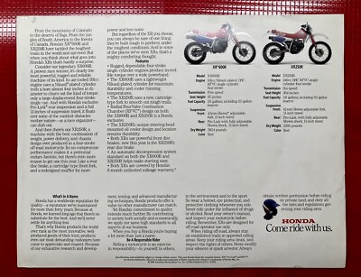 New! Genuine 1990 Honda XR600 XR600R XR250 XR250 Brochure | eBay
