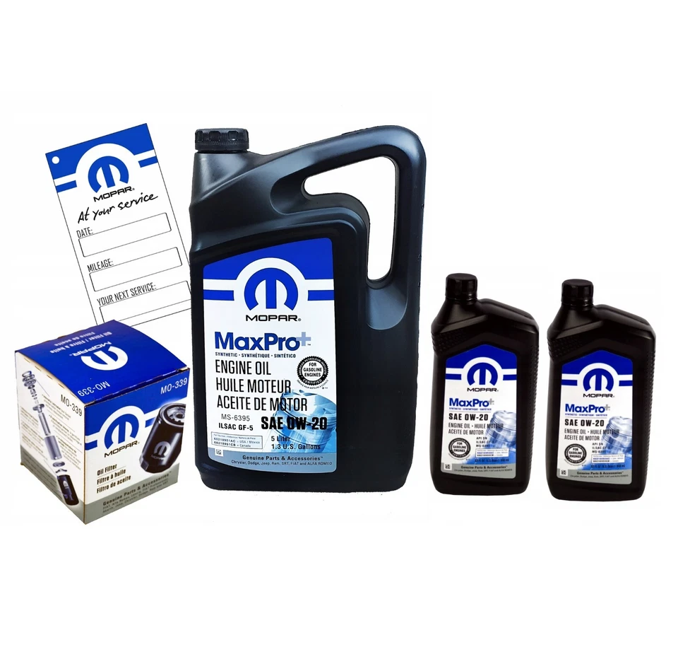 MOPAR 0W-20 MAXPRO+ 6,892L + Filter MO-339 68218951CA CHRYSLER JEEP DODGE RAM