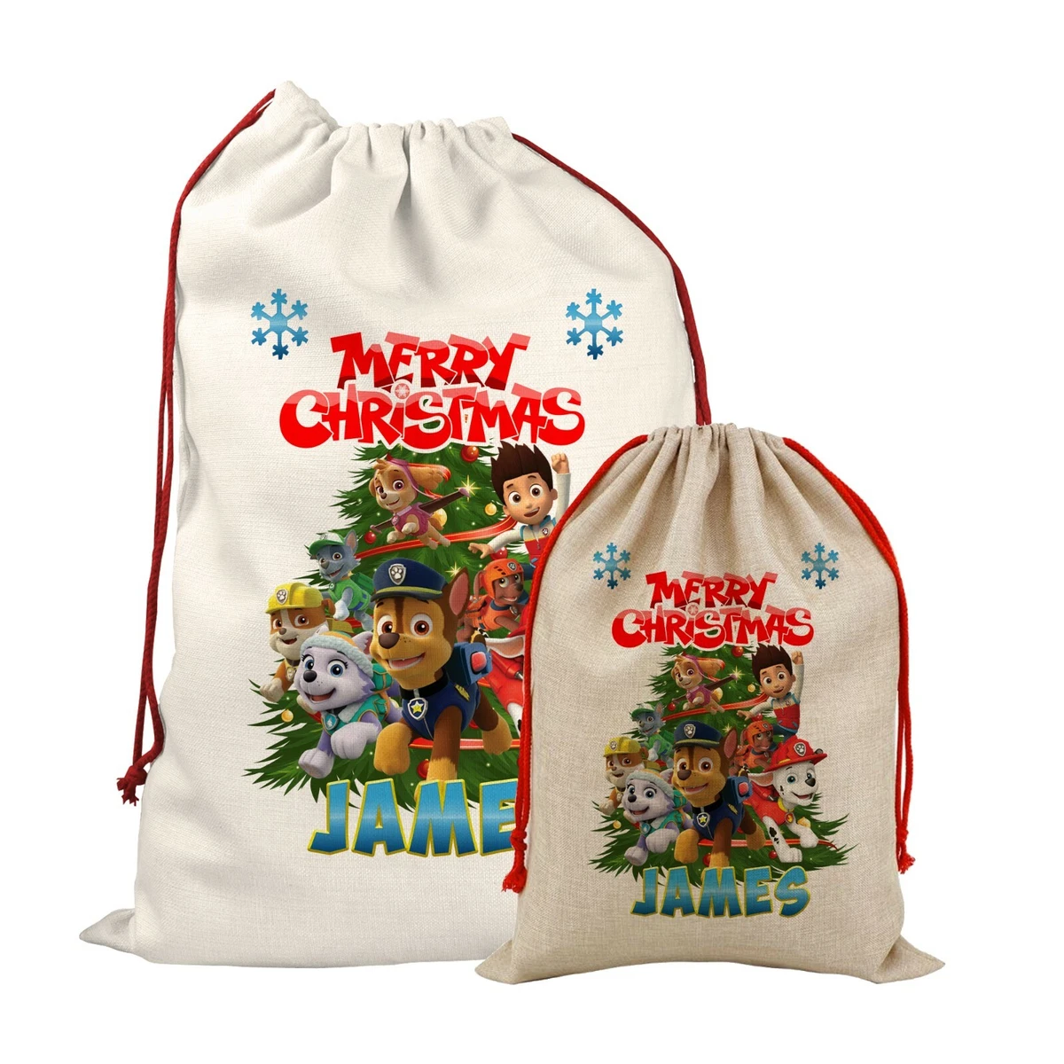 Paw Christmas Sack Patrol Santa Bag Personalised Present Xmas Boy Gift  children