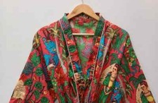 Indian Vintage 100% Cotton Long Beach Maxi Kaftan Dress One Size Caftan Kimono