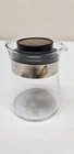 VTG PYREX FLAMEWARE GLASS CREAMER PITCHER & LID 1960s SILVER BAND