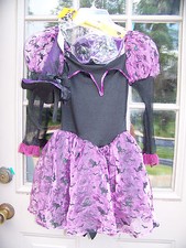 Witch Halloween Costume Purple  Mask With New Headband Hat  Mask GIRLS Med