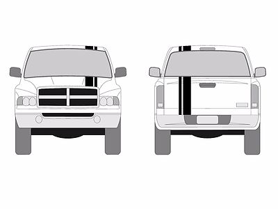 Fits DAKOTA Truck Offset RACING STRIPES 2''&6'' Double Vinyl Decal Graphics