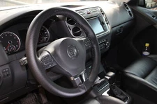 New Stitch On Steering Wheel Skin Wrap Cover Solid Black Style USA Seller