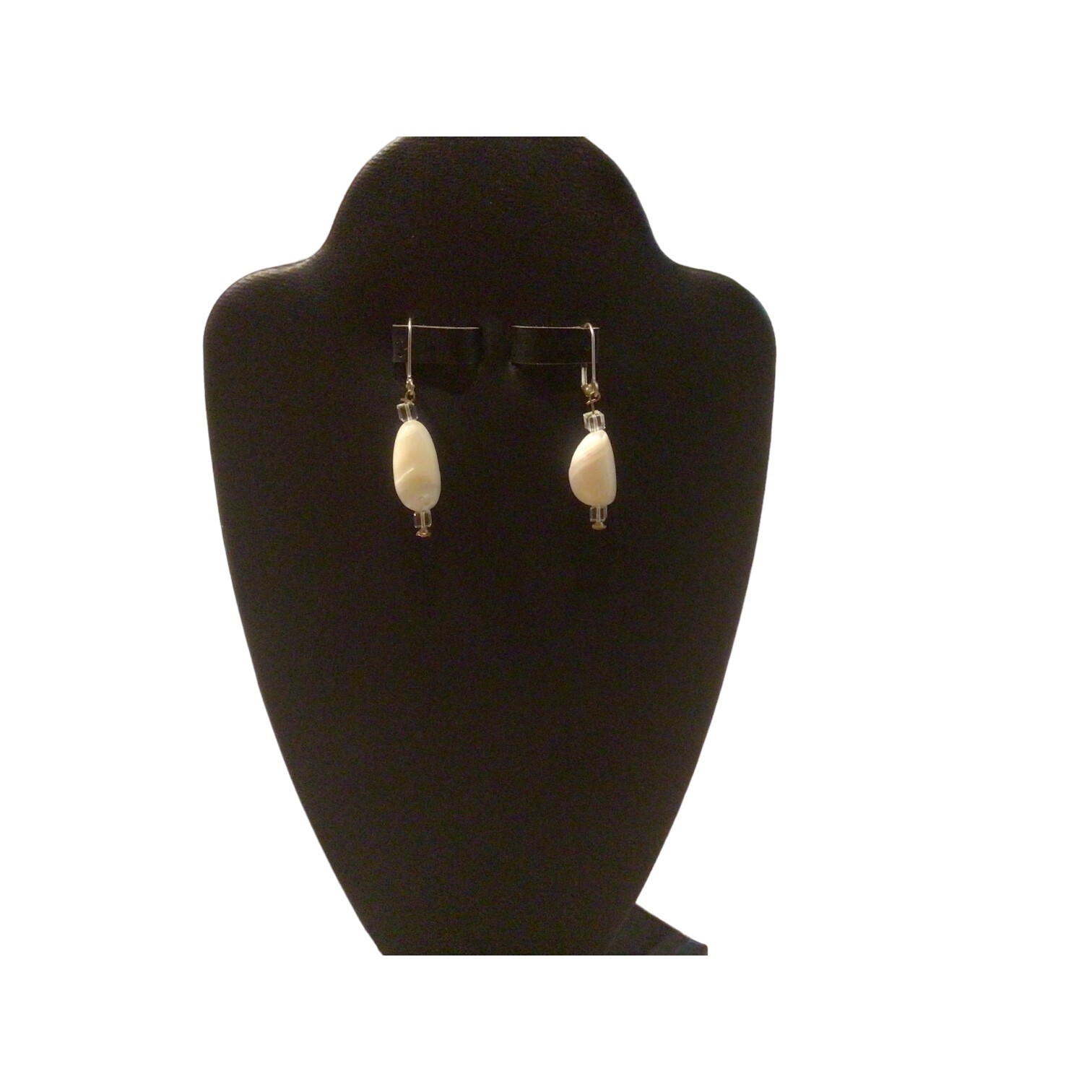Large Pearlized Shell Dangle Earrings - image 1