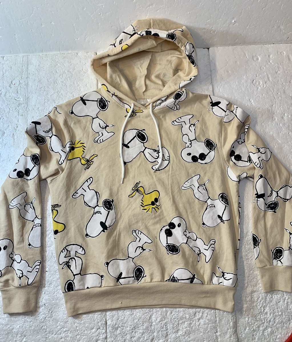 PEANUTS Snoopy Woodstock Women's Beige Hoodie Pullover L | eBay