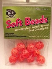 BnR Tackle SBCL14 Soft Beads, 14 mm, Clown, Neutral Buoyancy, 10/Pack