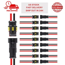 10x Waterproof Electrical Wire Connector Plug Cable Superseal Amp 2Pin 12V