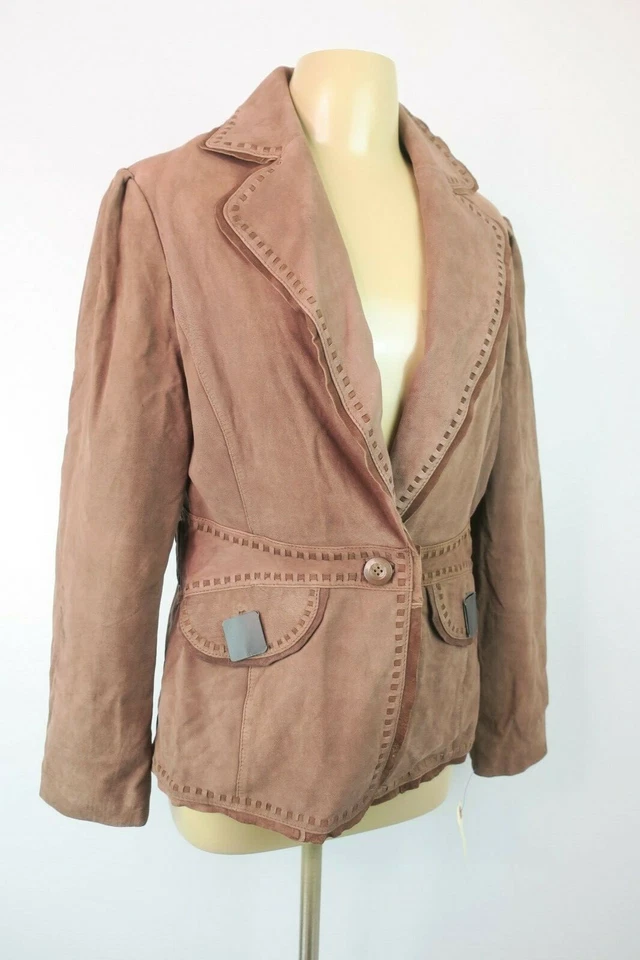 Columbia RYDR Suede Leather Blazer Jacket NWT XL Brown One Button Lined Western - Image 4 of 4