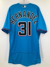 ELIESER HERNANDEZ #31 MIAMI MARLINS NIKE GAME USED JERSEY SPRING TRAINING 44
