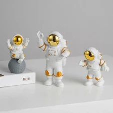 6Pcs Large Astronaut Figures Statue, Astronaut Decor Electroplating Mirror Sp...