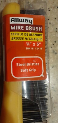 Allway Tools SB416 Soft Grip Carbon Steel Shoe Handle Wire Brush 10'' 3/4''x 5''