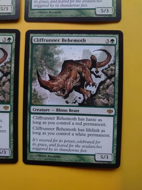 Cliffrunner Behemoth playset 4 Magic the Gathering Card.Rare Rhine Beast Conflux - Image 2 of 4