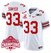 Ohio 33 Jack Sawyer National Championship BIG 2025 White Jersey-All Stitched