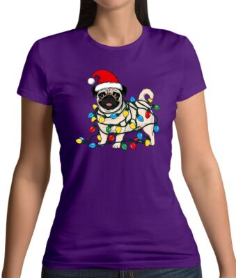 Pug Christmas Christmas Dog - Womens T-Shirt - Xmas Dogs Breed Love Cute Pugs