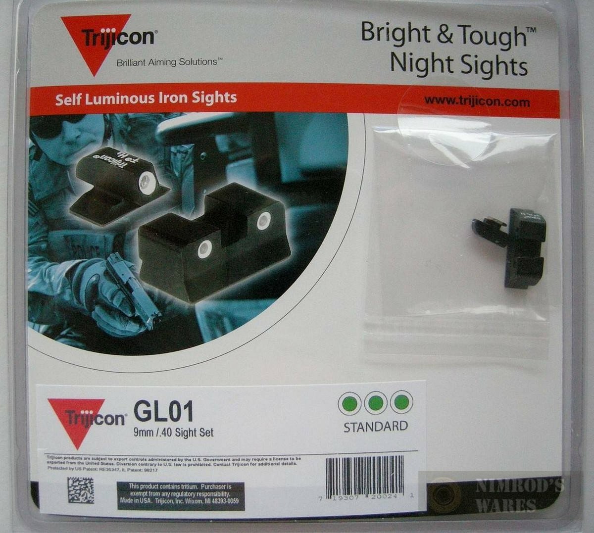 Trijicon Sights■GL201■Glock トリジコンナイトサイト Amazon.com : Trijicon GL201-C-600658 Bright & Tough Night