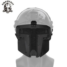 Airsoft Tactical Mesh Mask Metal Full Mask Face Shield Sparta AF Helmet Mask BK