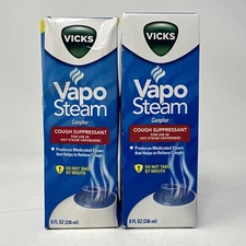 (2) Vicks Vapo Steam for Hot Steam Humidifier Cough Suppressant 8oz Exp 12/23