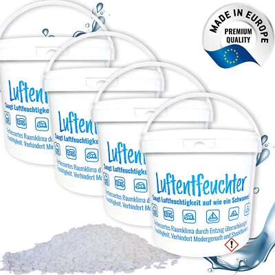 CAGO 4x 4,8 kg Raum Luft-Entfeuchter Granulat im 5L Eimer Nachfüllpack (1,98€/1kg)