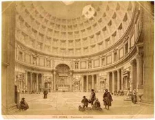 Rome F.lli D'Alessandri N. 102 Pantheon from painting Large albumen photo 1870c