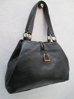 -AUTHENTIQUE sac à main type cabas RALPH LAUREN cuir TBEG vintage bag A4 - Photo 1/4