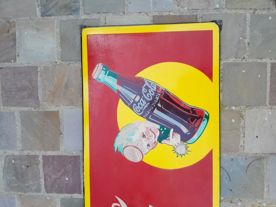  Ancienne Plaque Émaillée Coca Cola - Photo 2/4