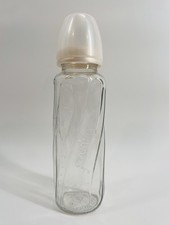 Vintage Evenflo Twisted Glass Baby Bottle   Nursery Decor 8oz  Cap Mexico VTG