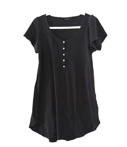 Hatch Maternity Soft Pointelle Nightgown Sleep Shirt Sz 1 Black Nursing Buttons