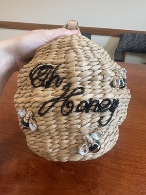 Kate Spade New York Down The Rabbit Hole Wicker Oh Honey Beehive Clutch Bag 